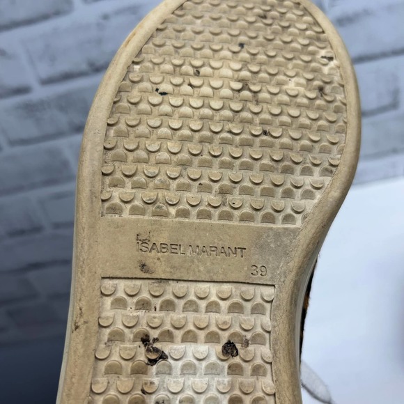 Isabel Marant Bart Leopard Print Calf Hair Low Top Sneaker Sz 39 - Picture 7 of 13